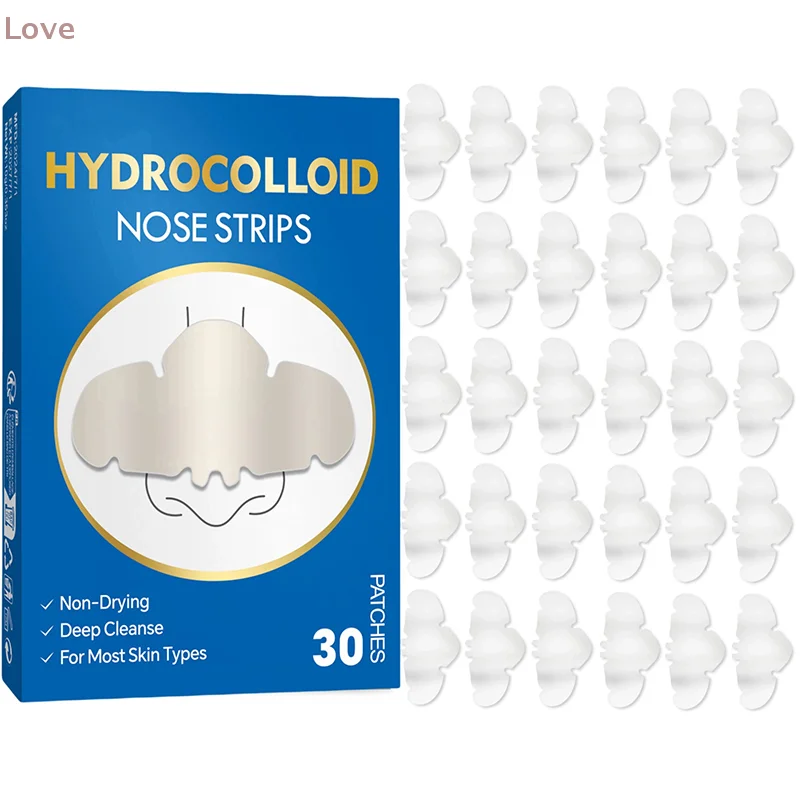 

30 шт. пластыри для носа, гидроколлоидные пластыри для удаления черных точек, глубоко очищающие полоски для пор для лица, носа и пор