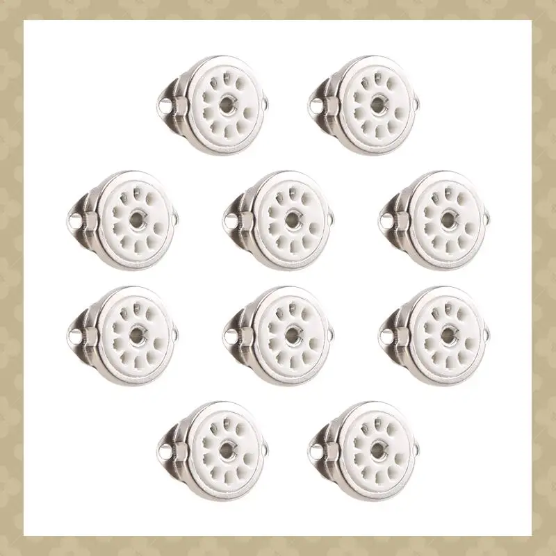 AB45 10 Uds B9A 9Pin tubo de vacío Panel de enchufe montaje en chasis para ECC81 ECC82 ECC83 EL84 6922 tubo de vacío