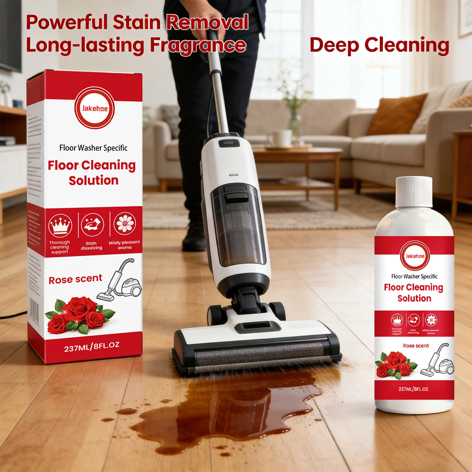 

Floor Cleaning Solution Dissolving Stain Deodorizing Rose Fragrant Floor Washer Specific Brightening Ceramic Tile Cleaning Agent