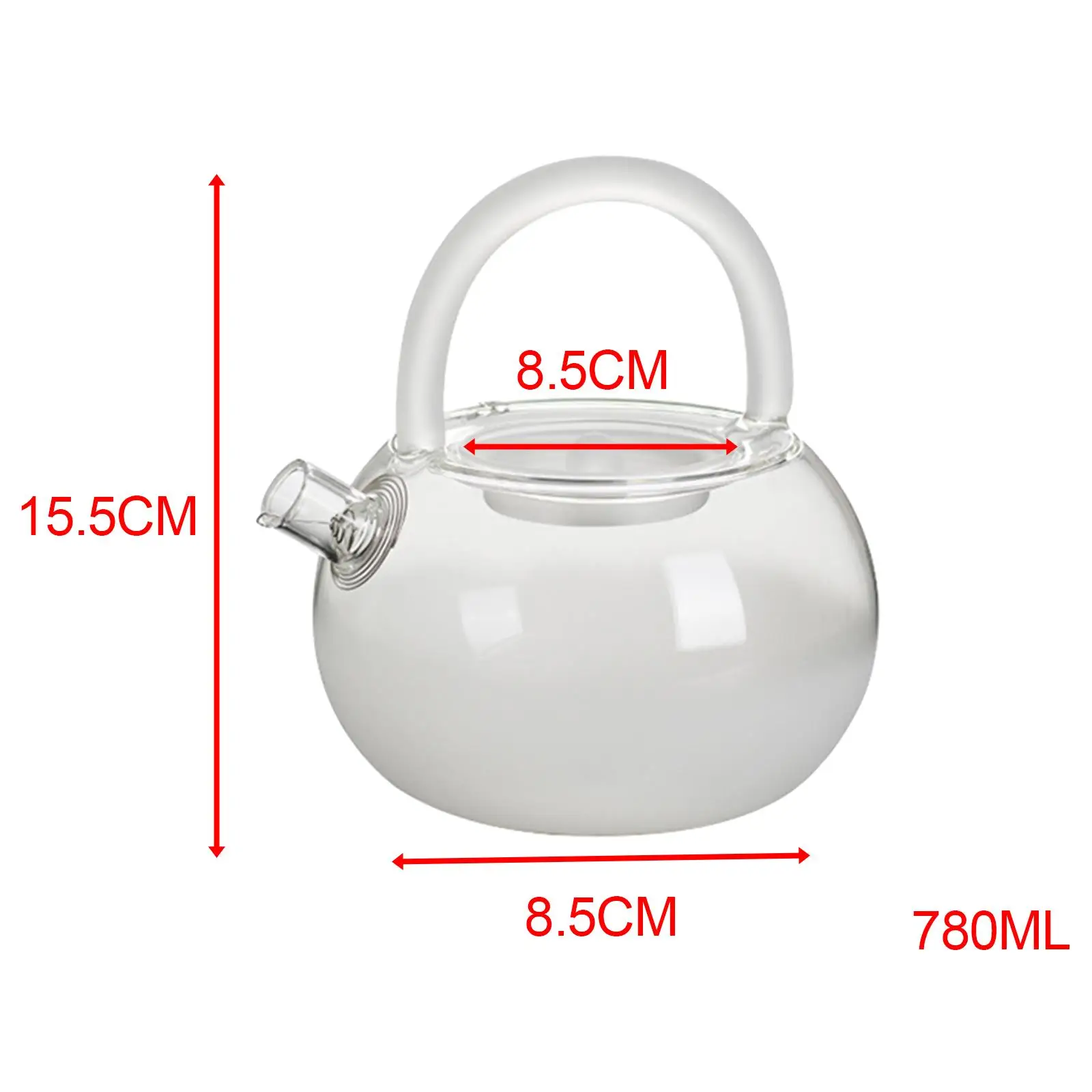 clouds Fog Glass Teapot 780ml Clear Creative Fine Mesh Tea Kettle for Home Travel