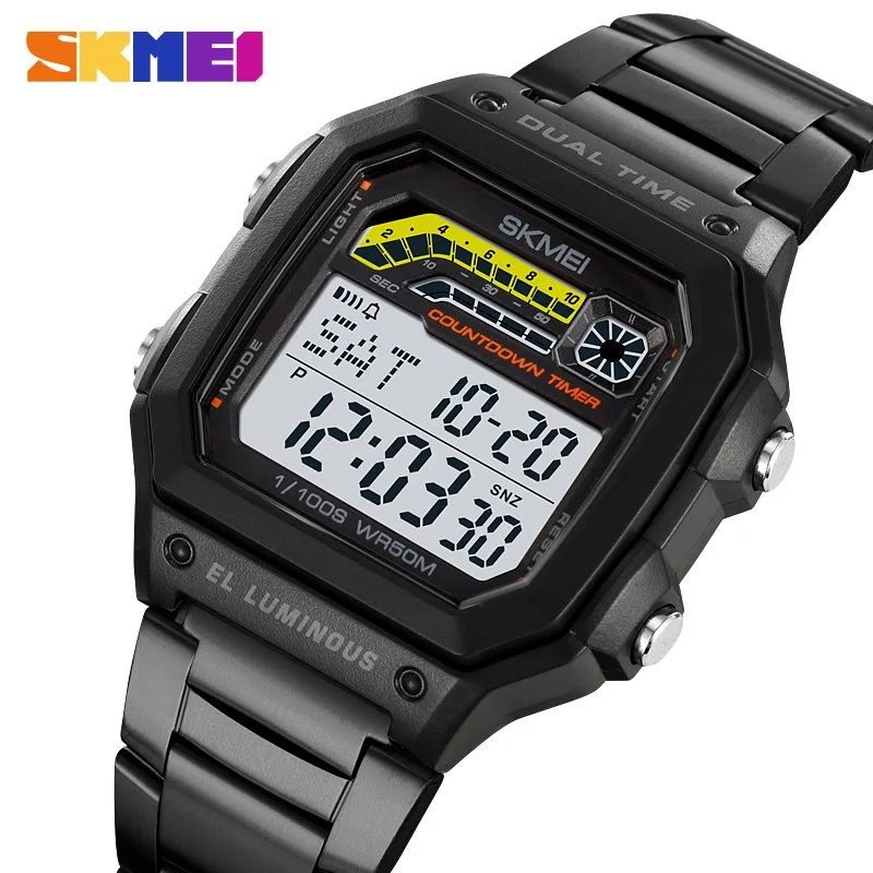 Skmei New Military Countdown Wristwatch Mens 5Bar Waterproof Stopwatch Back Light Digital Sport Watches Alarm Clock Reloj Hombre