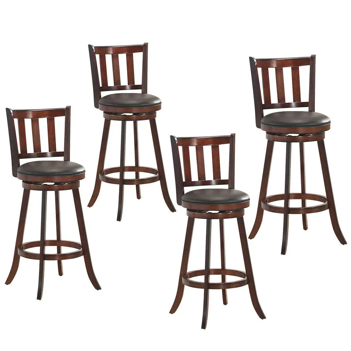 

Bar Stools Set of 4, Counter Height Dining Chair, Fabric Upholstered 360 Degree Swivel, PVC Cushioned Seat, Perfect, Customized