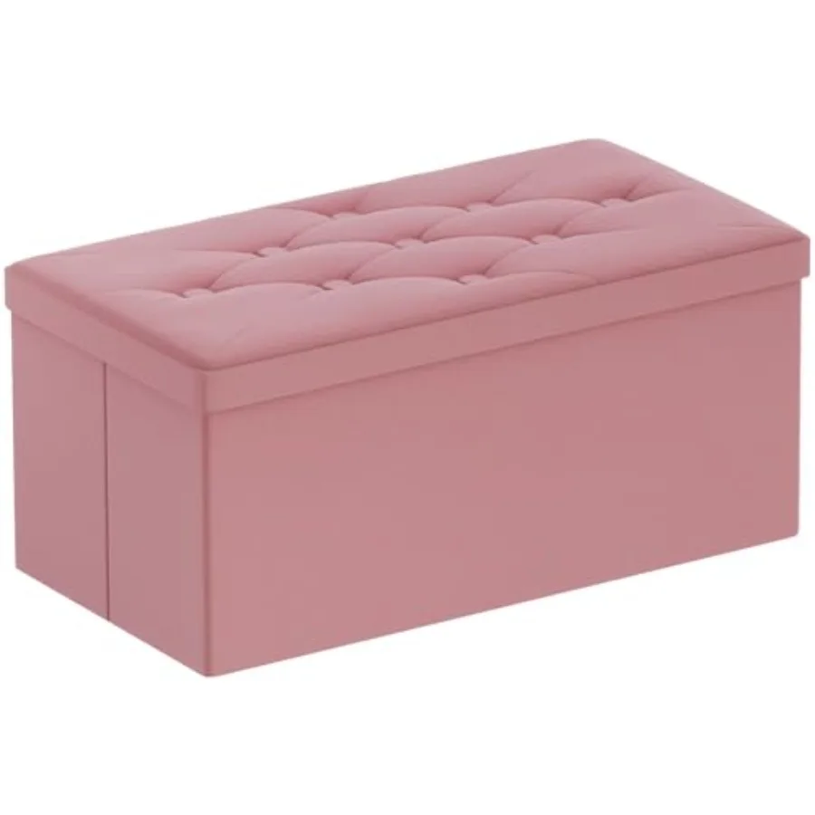 Folding Storage Ottoman Bench, Ottoman with Storage, Feet Rest, Benches Seat for Bedroom, Living Room, Entryway, Long Shoes Ben