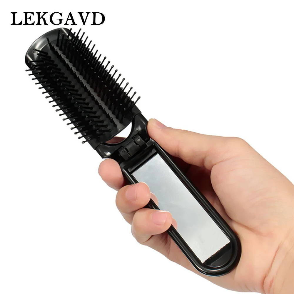 

Professional Travel Hair Comb Portable Foldable Comb with Mirror Compact Pocket Sizes Wallet Travel Comb Styling Hair Tools