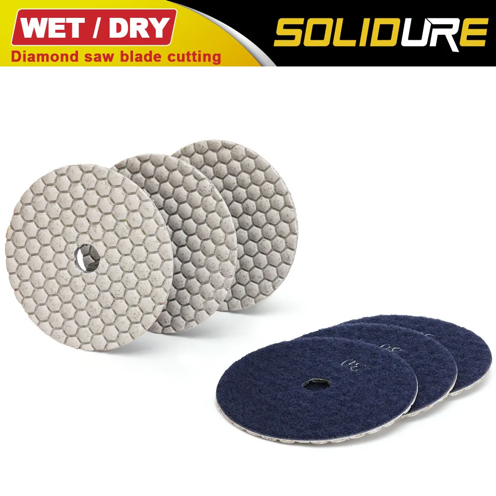 3 teile/satz Grit 30 #4 zoll 100mm trocken diamant polieren pads für trocken oder nass polieren granit, marmor entwickelt stein und beton