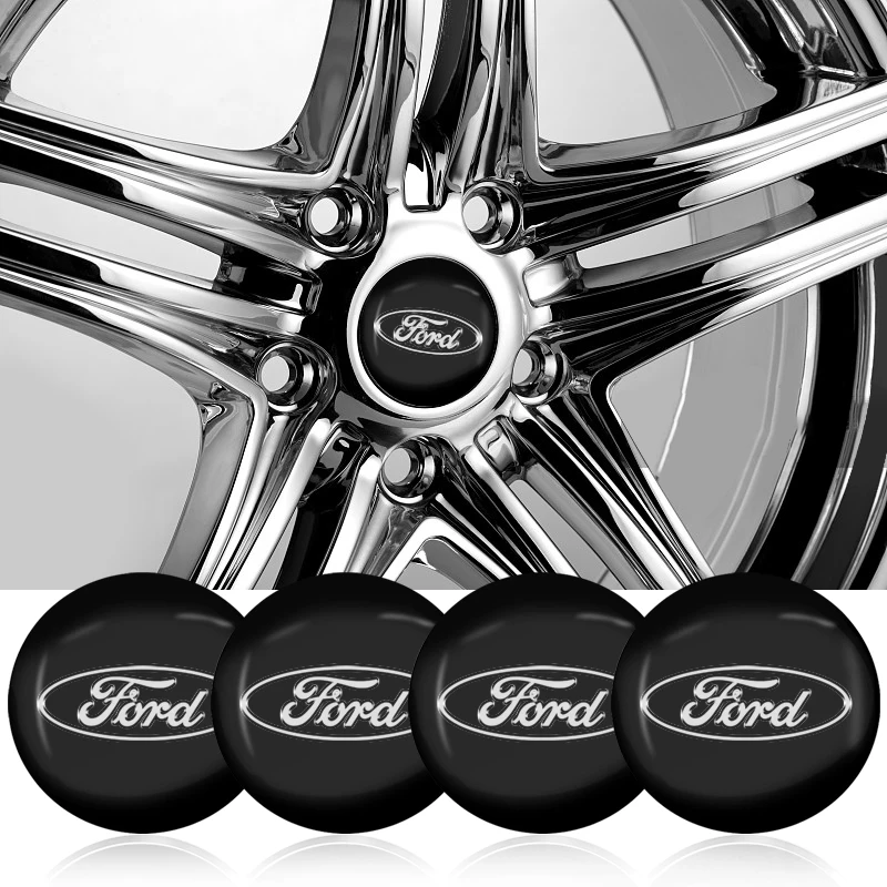 4pcs Car Styling 56mm Aluminum Auto Wheel Center Hub Cap Sticker For Ford Fiesta Mondeo Fusion Explorer Escape Shelby Edge Kuga