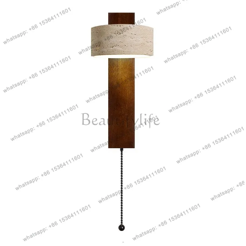 LJY Huangdong Shibi Rotatable Solid Wood Bedhead with Pull Switch Japanese Wabi Sabi Wind