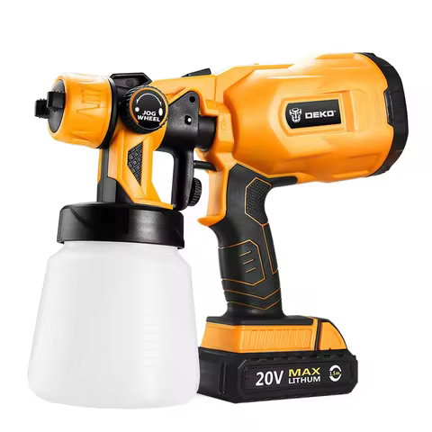 DEKO Spray Gun, 20V/220V High Power Home Electric Paint Sprayer, NO battery 3 Nozzle Easy Spraying Clean Perfect for Beginner