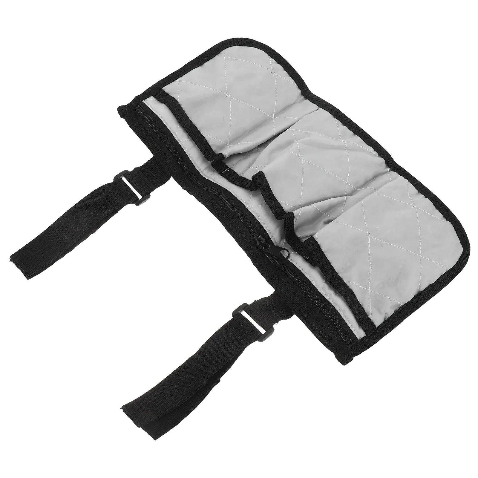 Multifunctional Wheelchair Hanging Storage Bag Gray Armrest Organizer Adjustable Strap Outdoor Scooter Baby Cart Side Pocket
