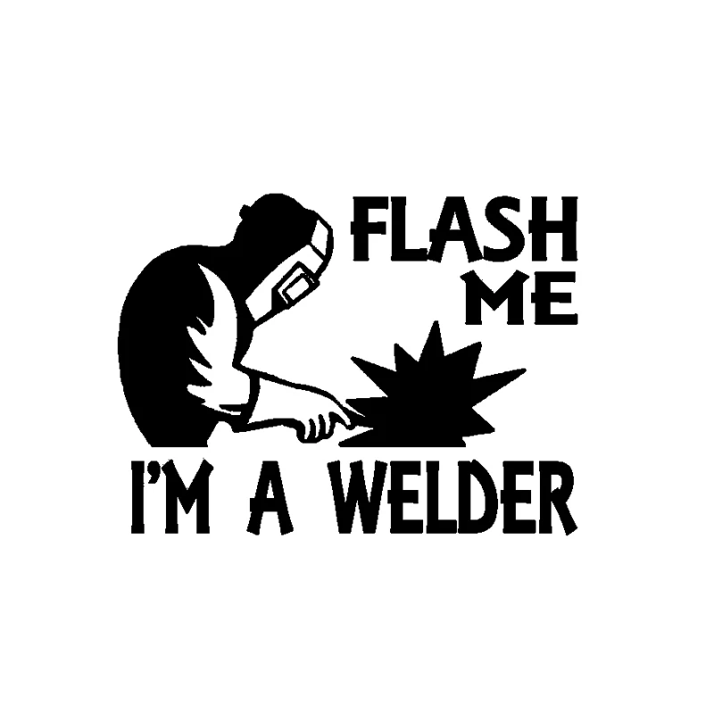 jpct  fashion fun car decal for flash me I & amp# 39； M a welder car decoration waterproof vinyl sticker, 14cm * 10cm