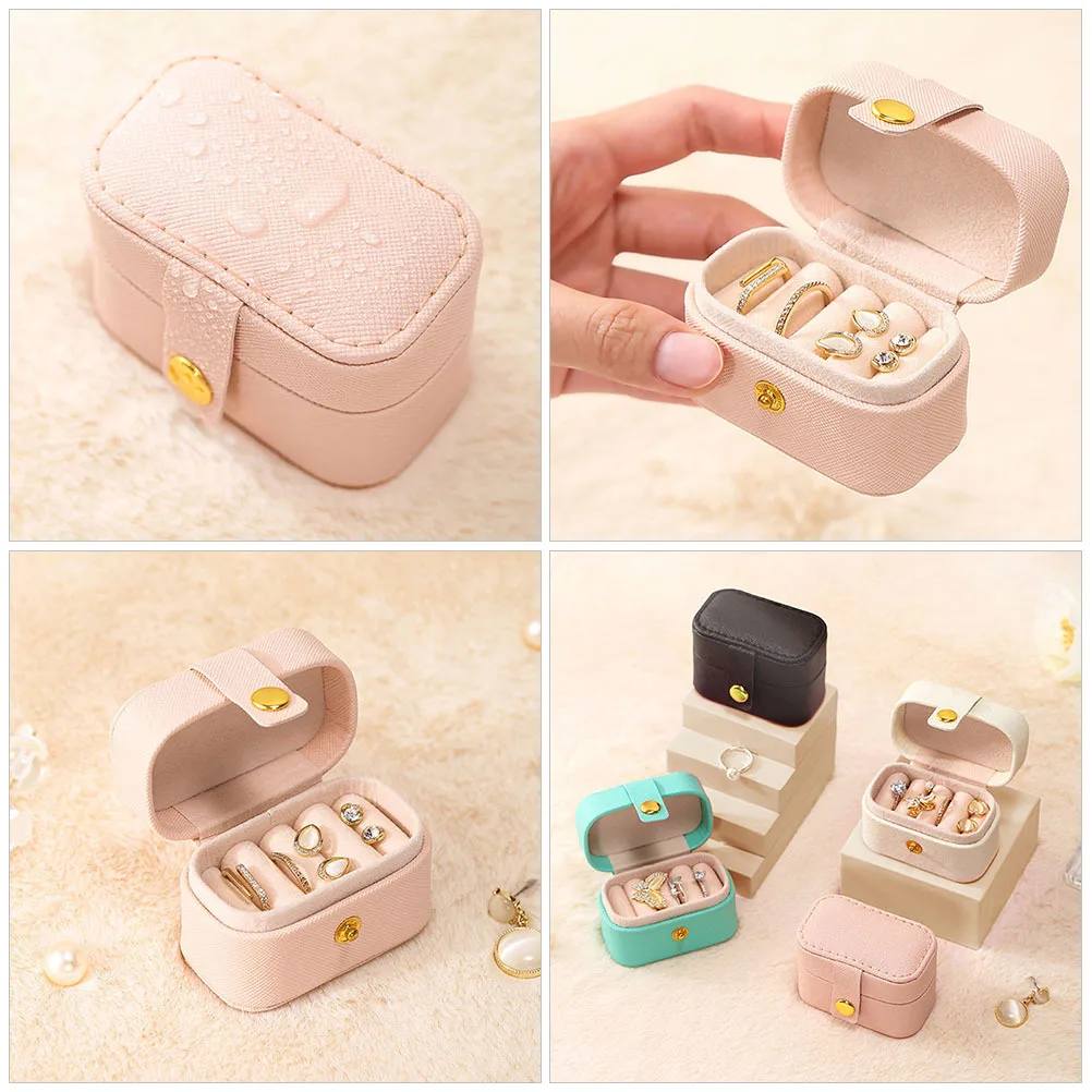 

Creative Desktop Jewelry For Women Earrings Storage Organizer Case Portable Small Gift Ring Box Travel Dustproof Gift