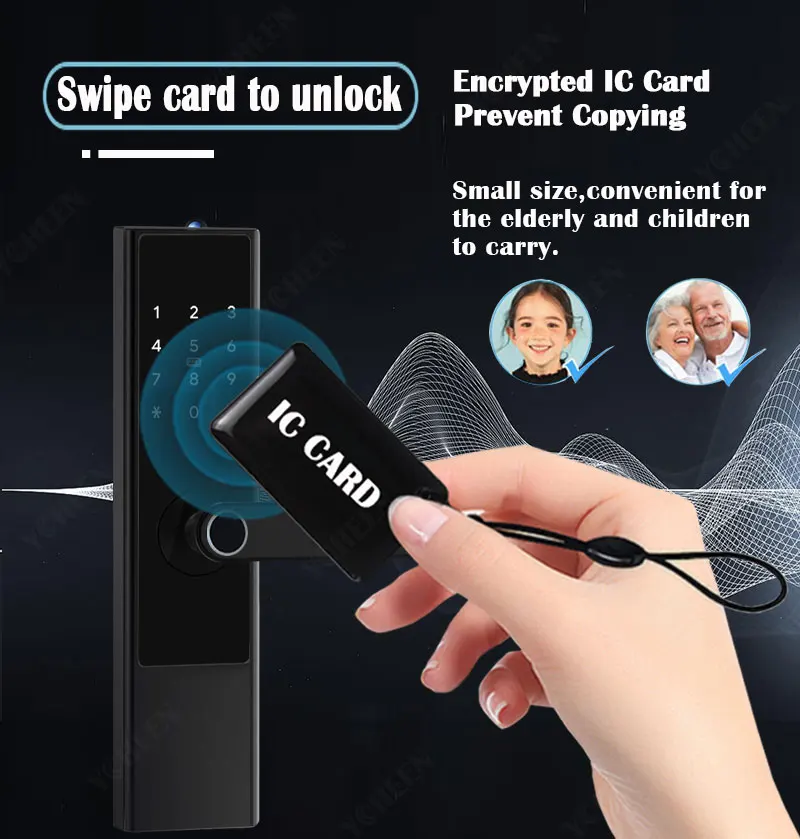 TTlock Bluetooth Smart Lock Fingerprint Code Unlock Door Locks with Key Nfc Rifd Smart Card Combination Electronic Digital Lock