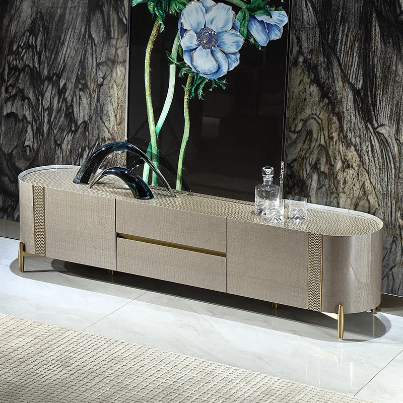 m Modern Italian TV Cabinet Light Luxury Design Solid Wood Living Room Table Display Universal Salon Furniture m