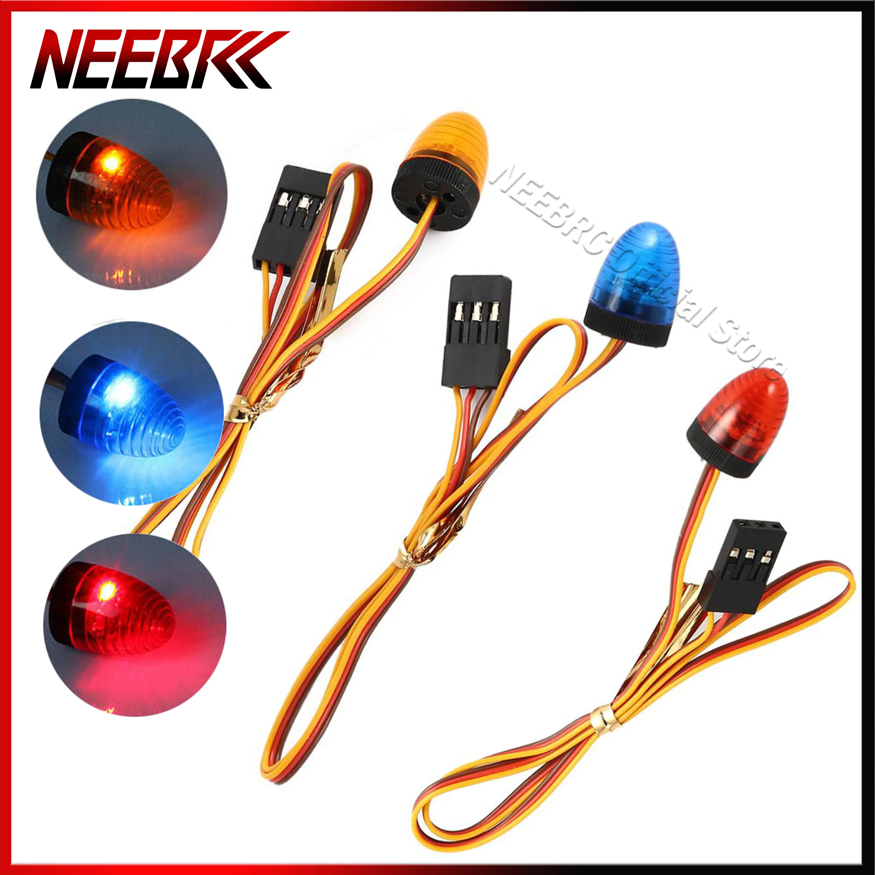 Multi-function LED Light Bright Lamp Strobing-blasting Flashing Fast-slow Rotating for 1/10 1/14 RC Car Model Truck HSP Axial