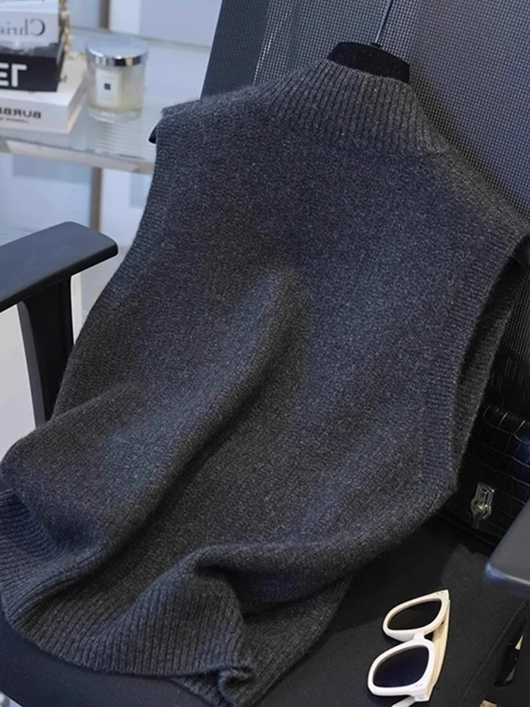 Gilet tricoté rétro v-ne pour femmes, couleur Pure douce, confortable, doux pour la peau, couches amincissantes, pull en laine polyvalent