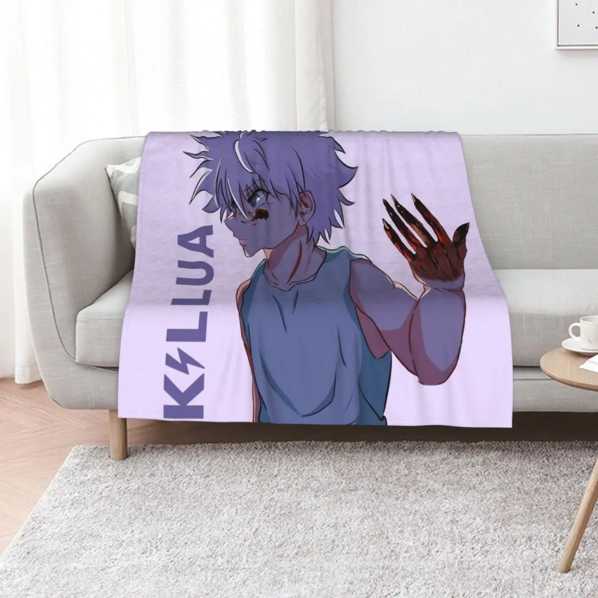 

Killua hxh Throw Blanket Baby Plaid on the sofa Travel Stuffeds Blankets