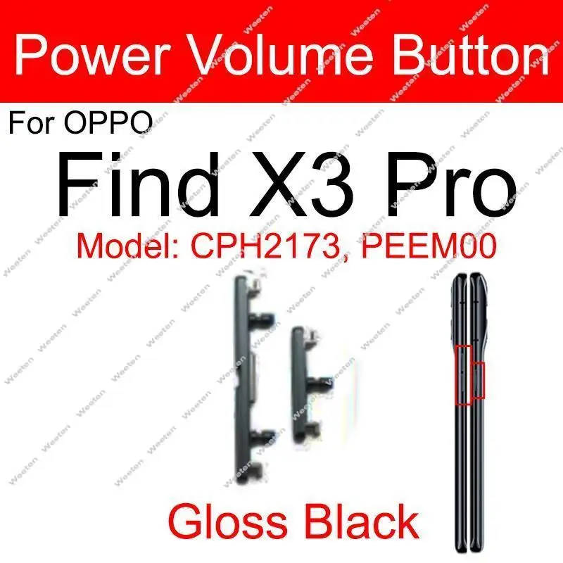 On OFF Power Volume Buttons For OPPO Find X3 X3 Pro X3Neo X3Lite Power Volume Side Keys Small Buttons Parts