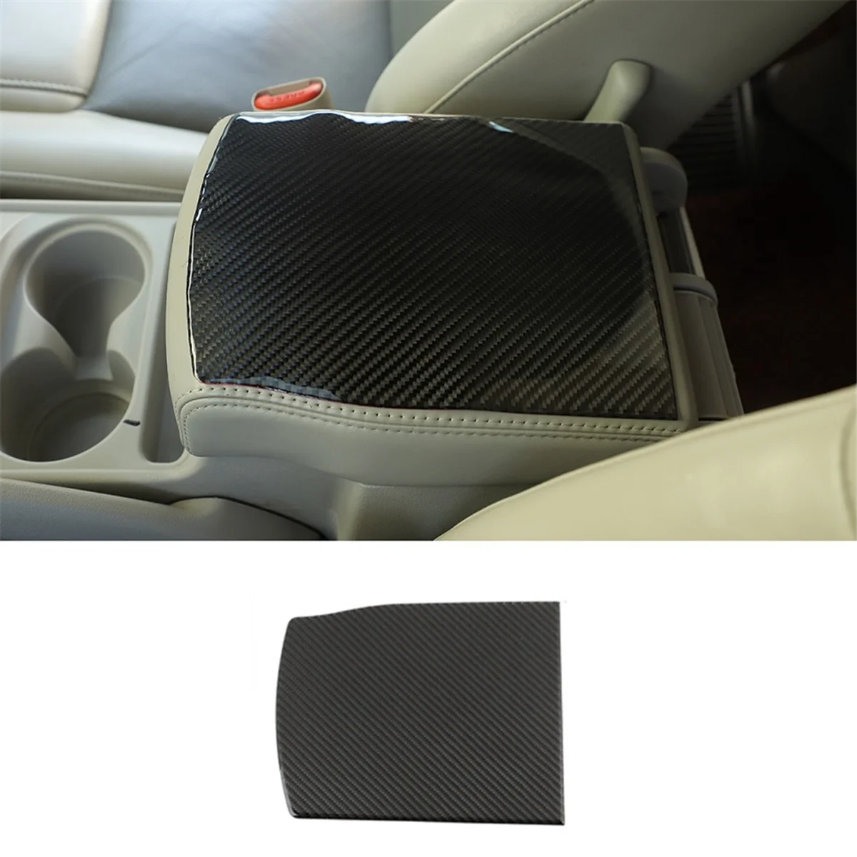 صندوق مسند ذراع وحدة التحكم المركزية لقائد جيب ، ألياف كربون ، غطاء لوحة سيارة ، ملصق تشذيب ، إكسسوارات ،-way way