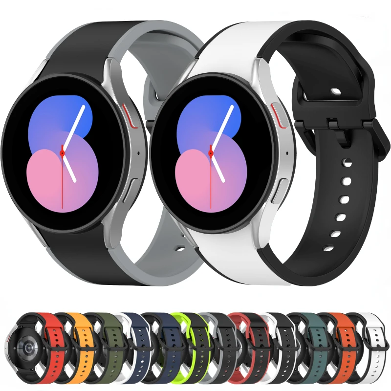 Silicone strap For Samsung Galaxy watch 7 6 5 4 Pro 45mm 44mm 40mm bracelet arc connection band For 6 4 Classic 47mm 46mm 42mm