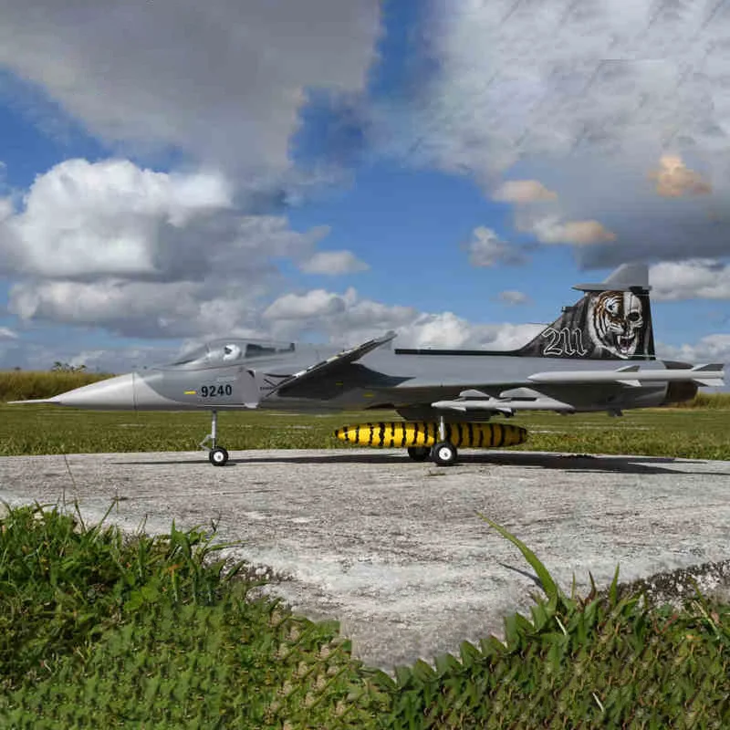 JAS-39A/C 80 مللي متر أنبوبي EPO Gripen صورة آلة حقيقية ثابتة الجناح كبير طائرات التحكم عن بعد طائرات التدريب المقاتلة #2