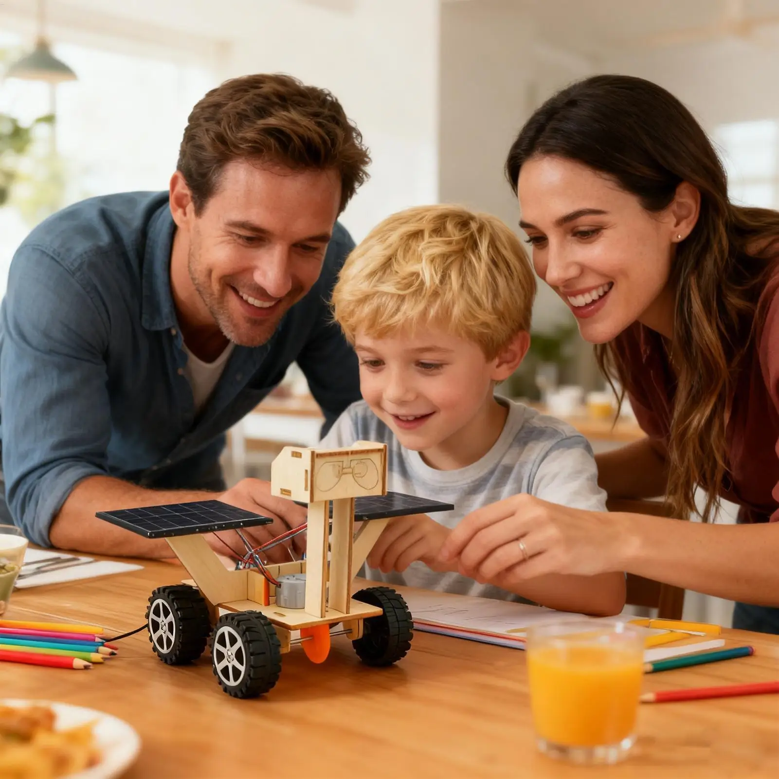 Kit di costruzione STEM Robot ad energia solare Giocattoli per l'apprendimento Set di esperimenti scientifici Rover lunare per bambini Ragazzi Ragazze Principianti Aula