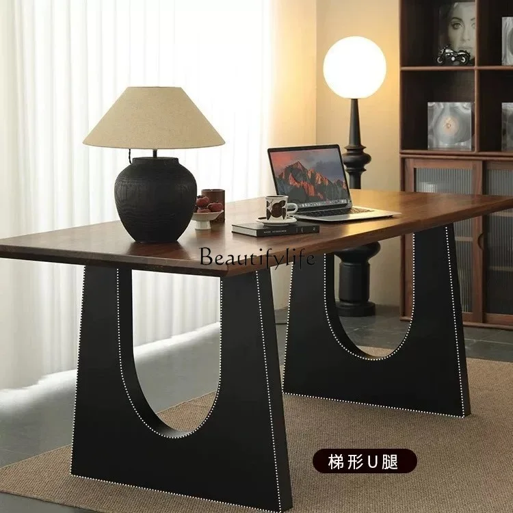 Nordic Retro Solid Wood Dining Table Italian Minimalist Long Wabi-Sabi Style Conference Table