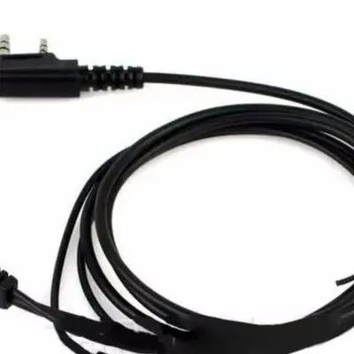 Black 2 Pin For Ptt Microphone Headset With Air Duct Tube For Kenwood TYT For Baofeng For Walkie For Talkie Radio Earpiece