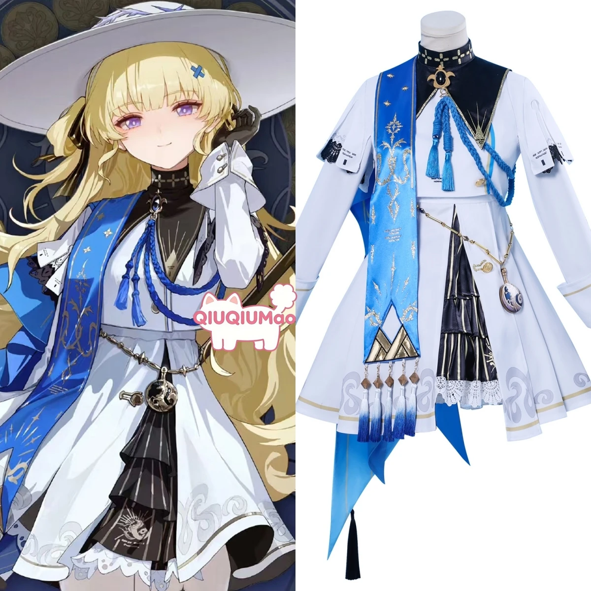 

Game Wuthering Waves Cosplay Costume Anime Phoebe Role Playing Fashion White Dress Uniform for Women Comic Con Halloween Party