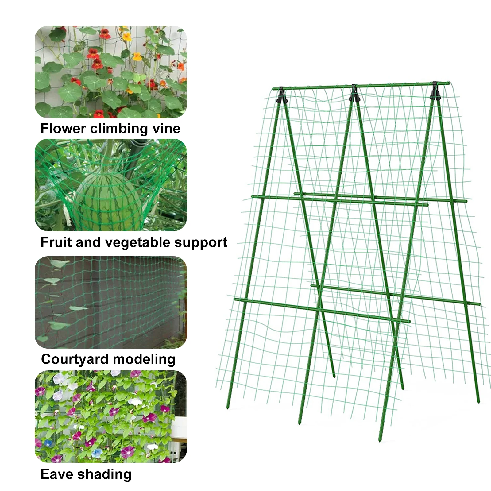 Conjunto de enrejado de pepino, Marco A para soportes de cultivo de plantas vegetales de jardín, ajuste de planta trepadora desmontable de 48x48