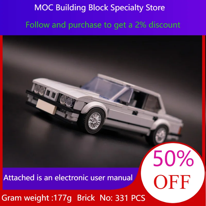 

Advanced Building Block Model 331 Pcs MOC City Racing Car 325i 8 Stud Wide Design Educational Toy For Adults Boys Holiday Gifts