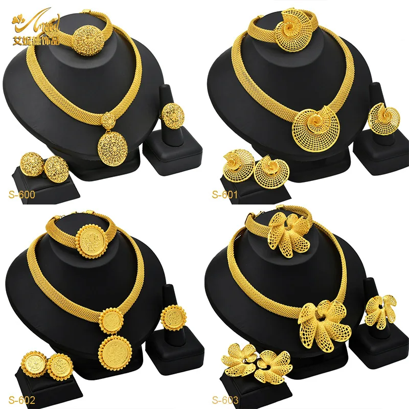 

Flower Diamond Starry Bridal Set Women's 24K Gold AU999 - Smooth, skin-safe diamonds, comfortable fit
