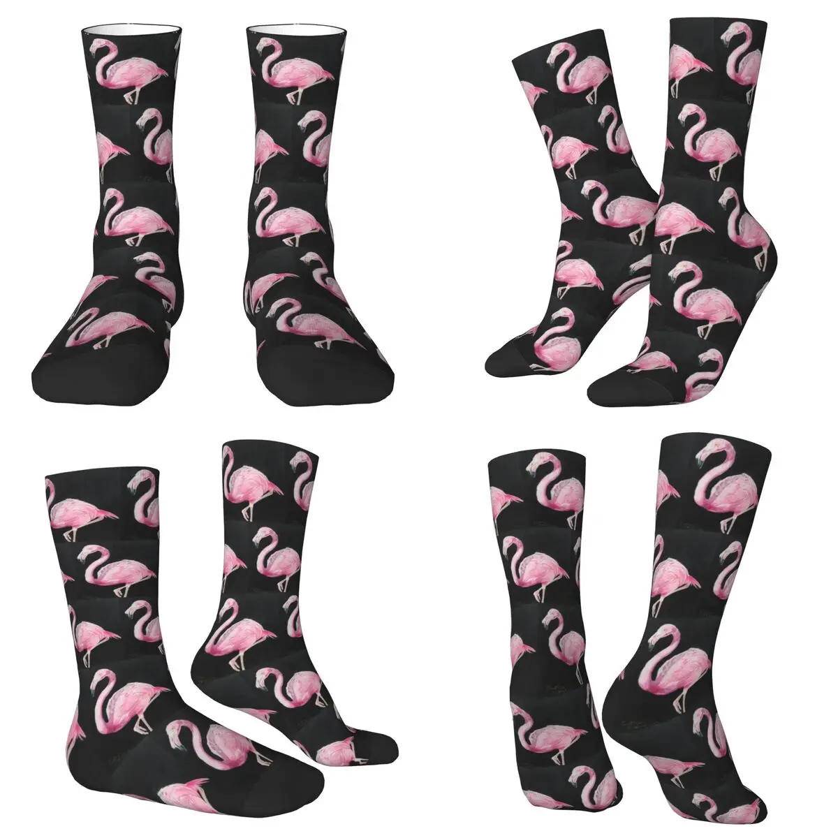

Носки с фламинго, супер мягкие чулки в стиле Харадзюку, всесезонные длинные носки, аксессуары для подарка на день рождения унисекс