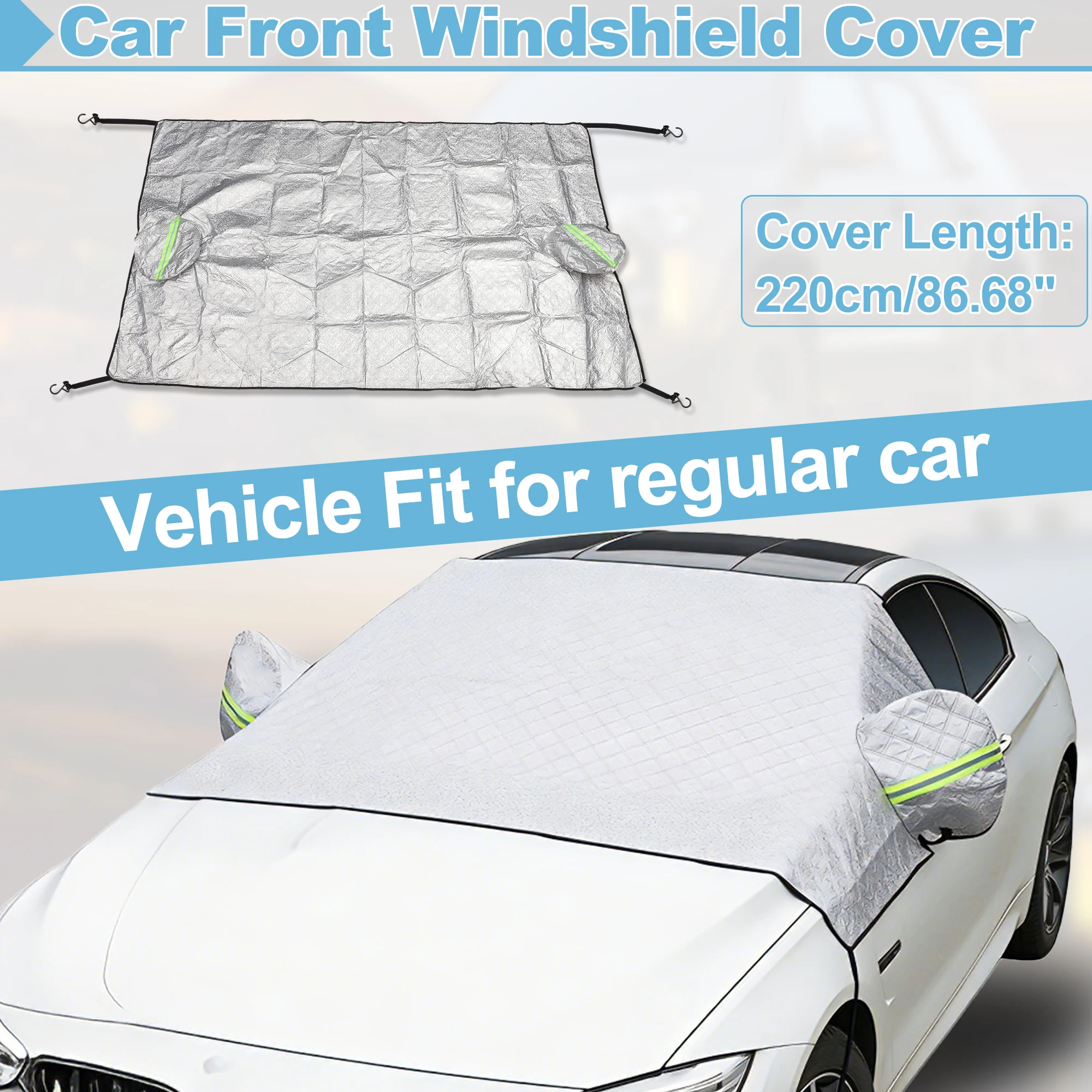 

UXCELL Universal Car Cover Car Front Windshield Cover Winter Frost Snow Cover Double-Layer Needle-Punched Cotton 220x145cm