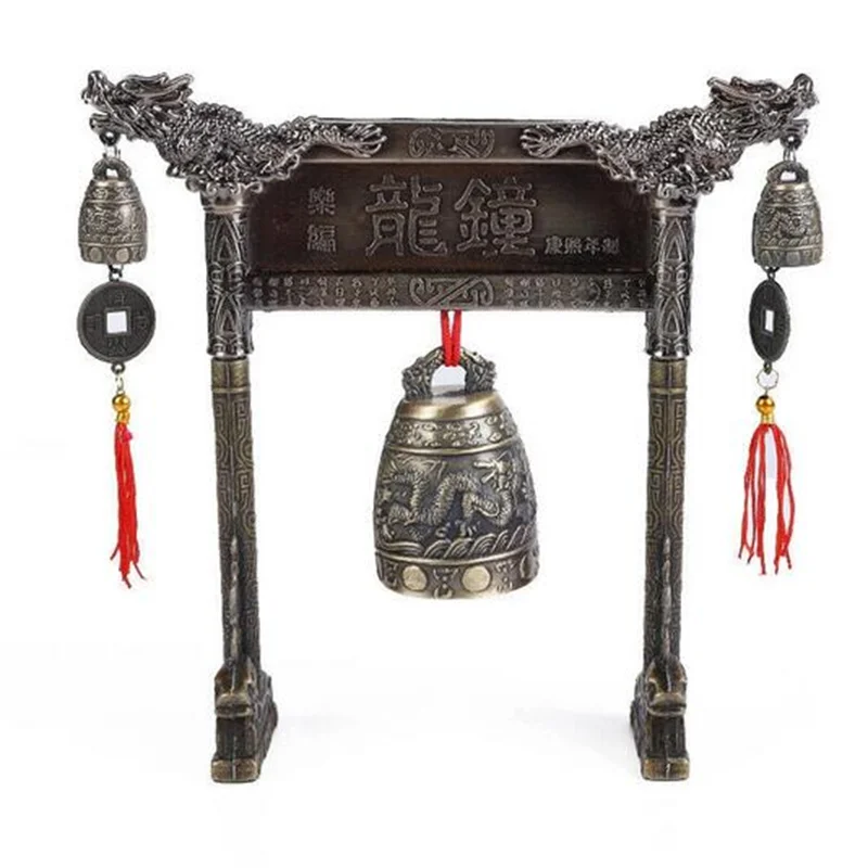 Chinesische Drachen Tor Chime Statue Musikalische Meditation Glocken Feng Shui Decor