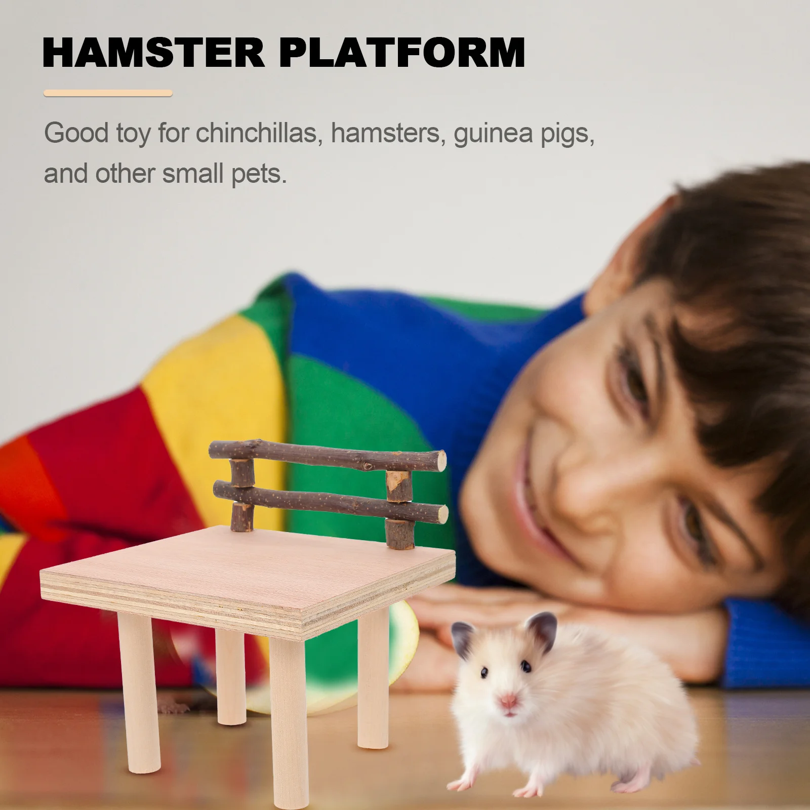 

1Pcs Wooden Hamster Cage Fence Platform Pet Supply Small Animal Exercise Stand for Coordination Training Hamster Platform