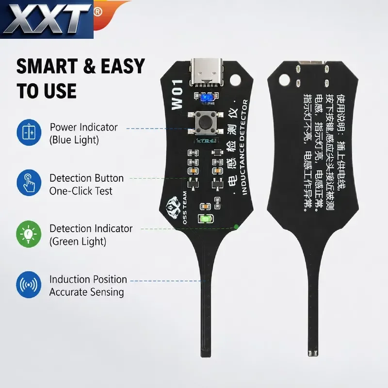 XXT 2026 Hot Sell W01 Digital LCR Component Tester Inductance Capacitance ESR Meter USB Type‑C Instrument - view 6