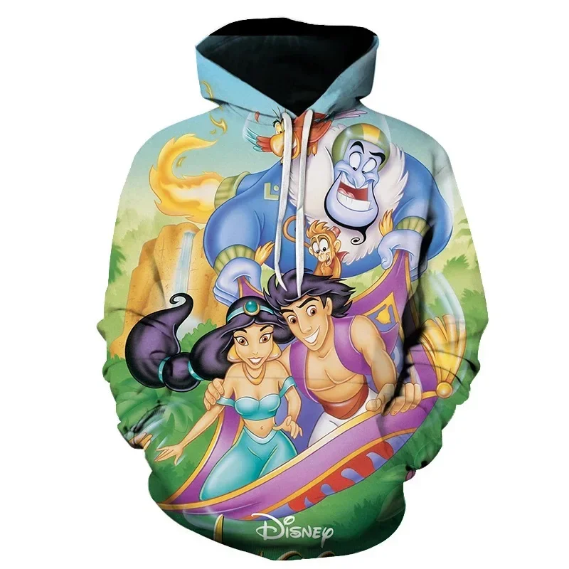 Disney Boys Girls Hoodies Aladdin Men's Hoodies 3D Printed New Pullovers Oversized Men's Hoodies 2025 Men's Clothing