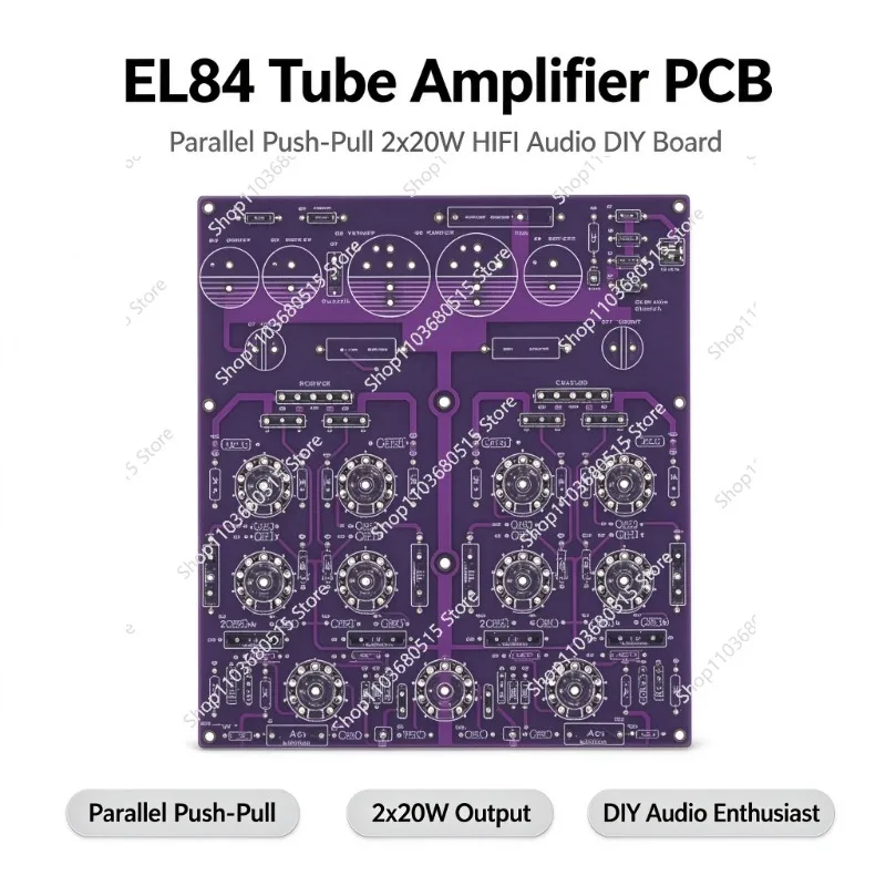 EL84 Tube Amplifier PCB Parallel Push-Pull 2x20W HIFI Audio DIY