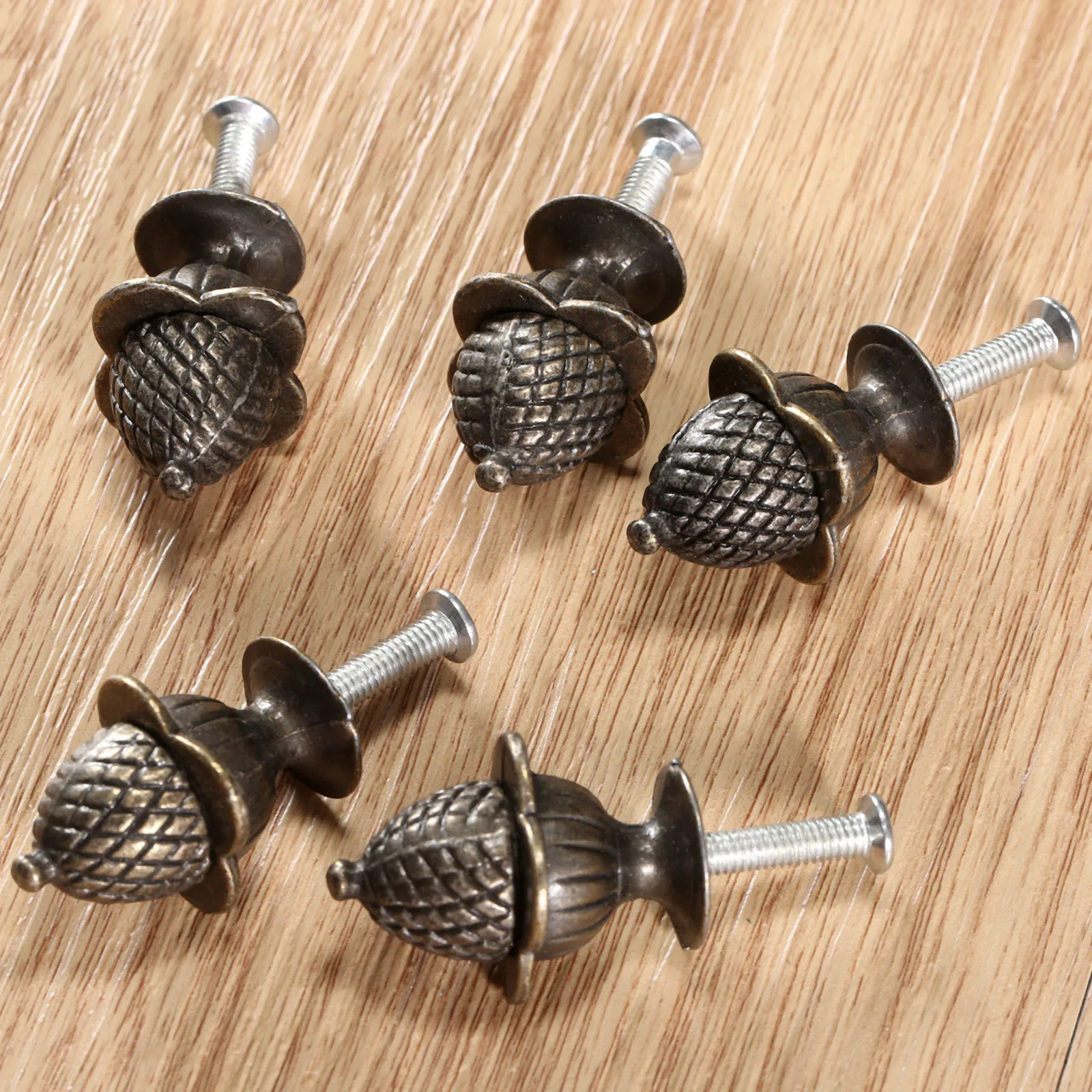 5pcs Metal Handle Pull Knob 30*23mm Antique Bronze Single Hole screw Drawer Cabinet Dresser Cupboard Wardrobe Furniture Hardware