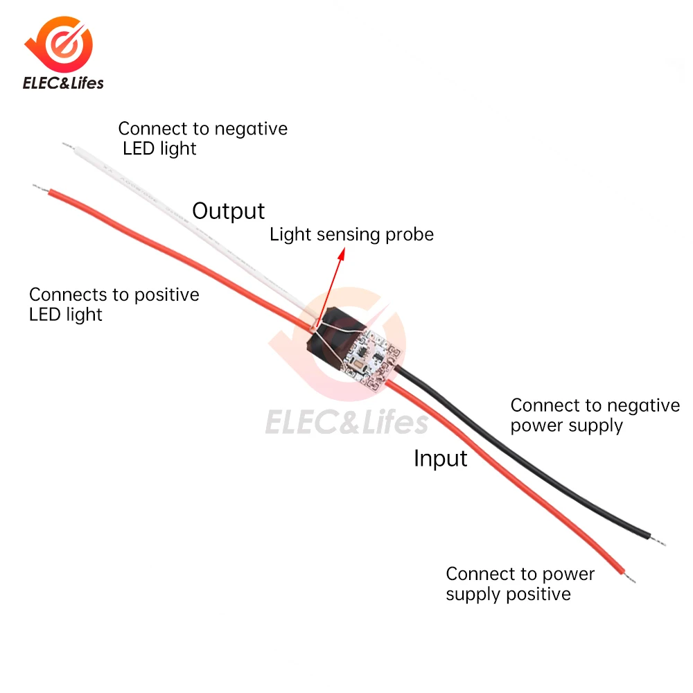 Light Sensor Switch Automatic Auto on Off Photocell Street Light Switch DC 3.7V 5V 12V 24V 5A Photo Control Photoswitch Sensor