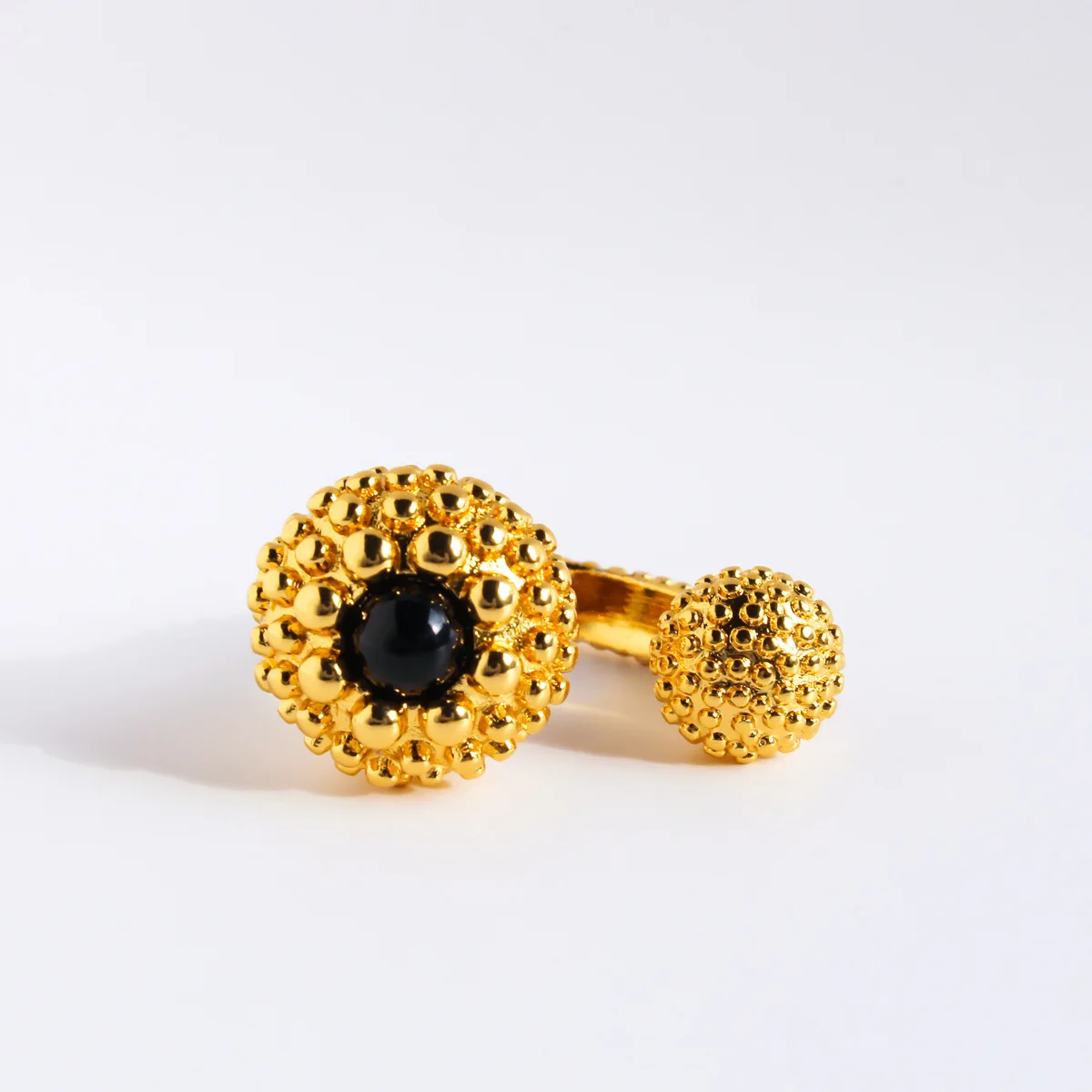 Spanish Niche Design Black Agate Gemstone Ring Vintage Collection For 2025 New Style Party Gift for Girls M053 view 5
