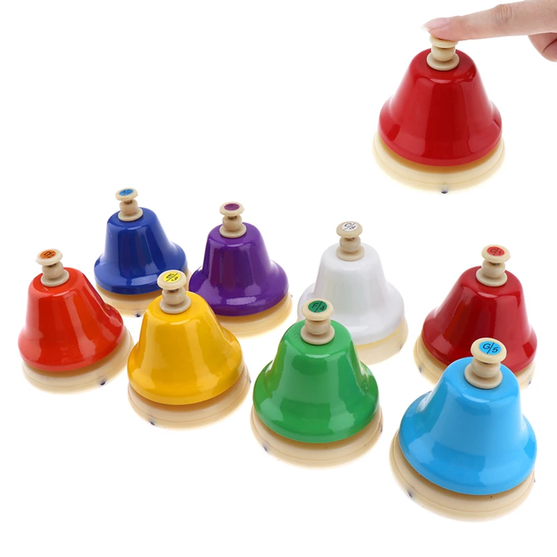 

8 Note Colorful Hand Bell Set Musical Instrument Musical Toy for Baby Children Early Education