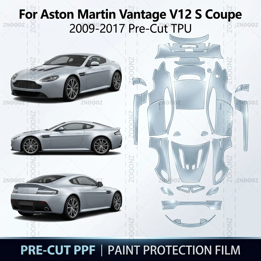 For Aston Martin Vantage V12 S Coupe 2009-2017 Pre-Cut TPU PPF Paint Protection High Gloss Full Vehicle Glossy Clear Matte Black