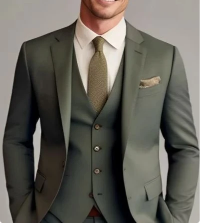 

Men's Green 3-Piece Wedding Suit Custom Tailored Suit Men Clothing