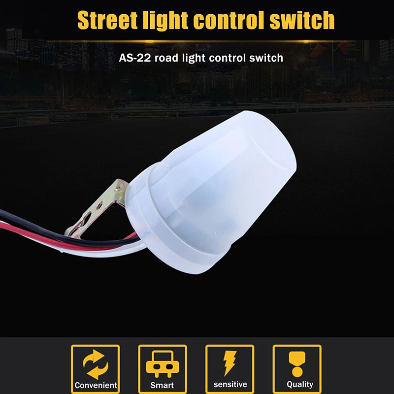 AC 220V 10A AS-22 Automatic On Off Adjustable Street Light Photoswitch Photocell Sensor Switch Photo Control Sensor Switch