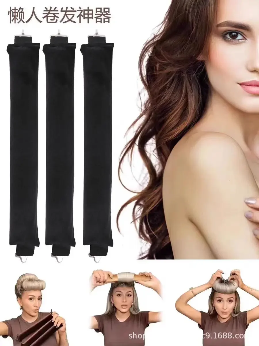 

3/4pcs Lazy Sleeping Curling Tool Sponge Non Heat Curling Rod Curling Tail Non Ironing Styling Big Wave Sleeping Curling Tool