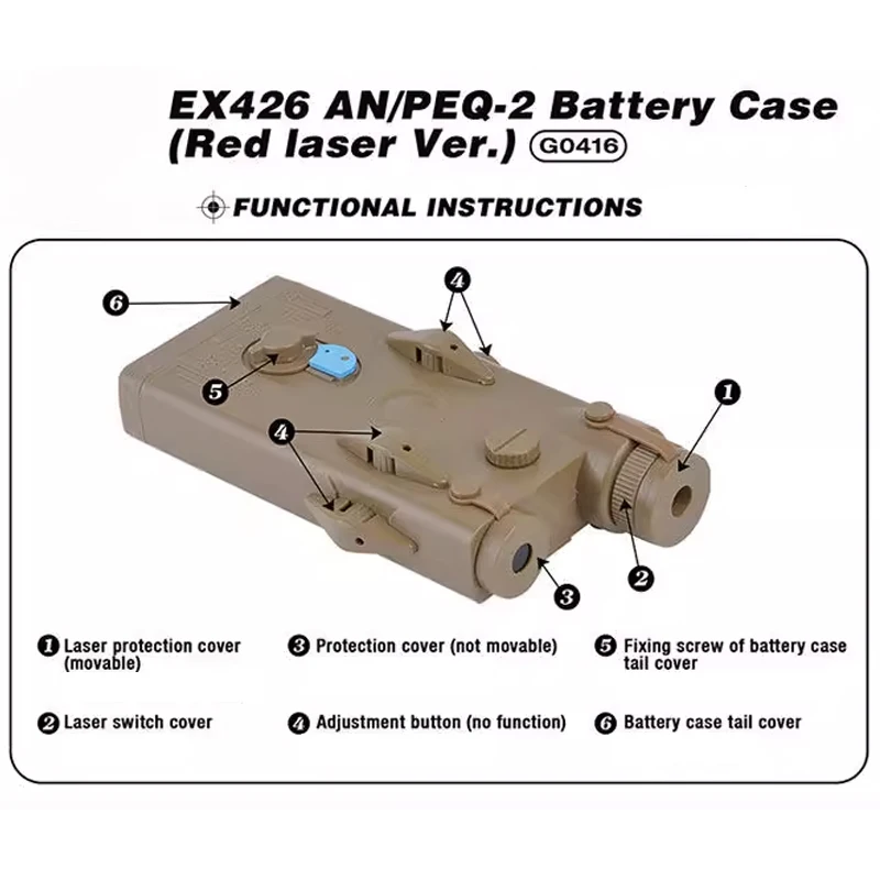 

Тактический PEQ-2 красный лазер с функцией батарейного отсека, декоративное оборудование, направляющая 20 мм