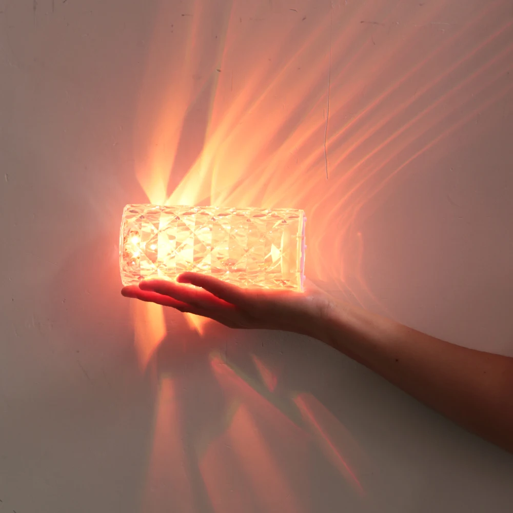 Imagem -06 - Diamond Rose Lâmpadas de Cristal Led para Mesa Usb Night Light Projetor Recarregável Toque Remoto Atmosfera Romântica Natal 16 Cores