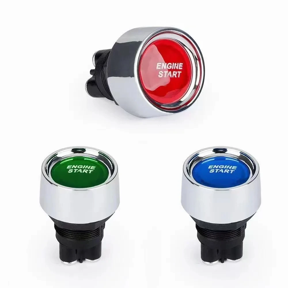 Car Engine Start Ignition Switch 12V 50A 3 Pin SPST Momentary Keyless Push Button Starter Switches ON OFF For Cars Marine RV