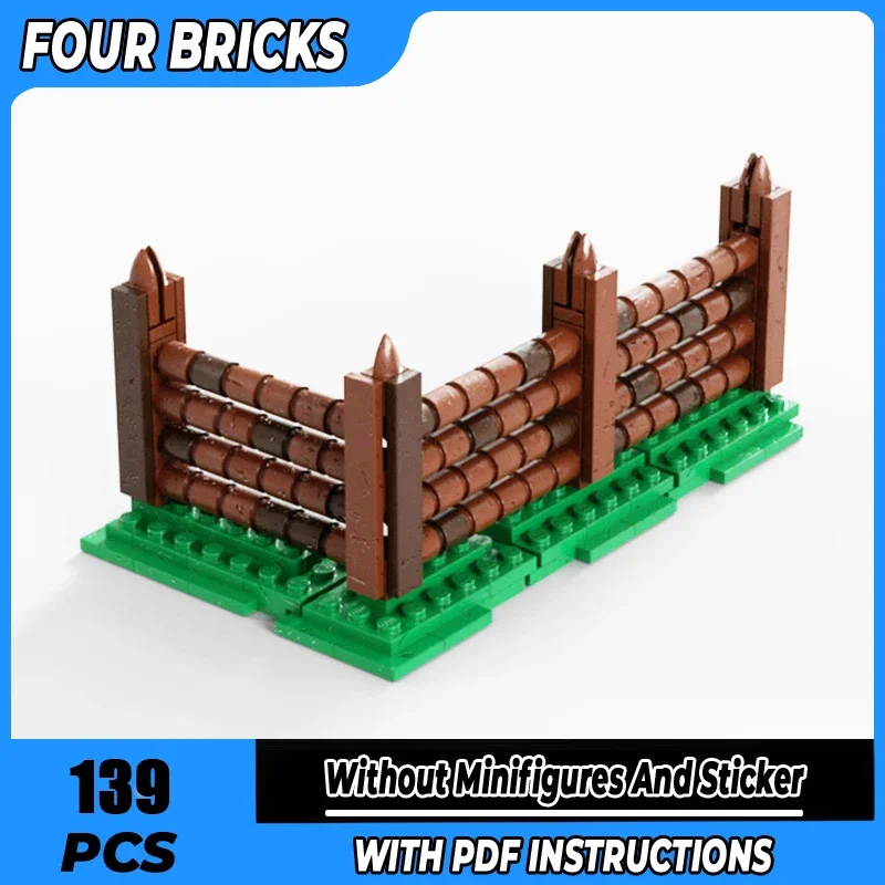 

Новые строительные блоки Moc, средневековый забор, технология, модульные кирпичи, модель, подарки, рождественские игрушки, наборы «сделай сам», сборка!